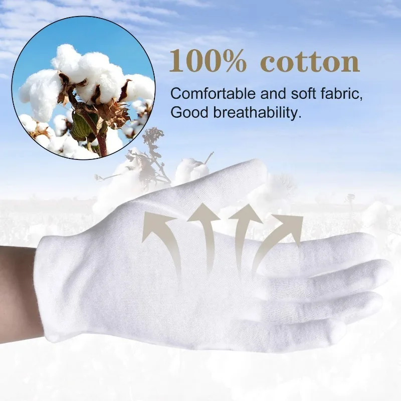 Formal Wear Gloves Men - زوج واحد من قفازات القطن البيضاء