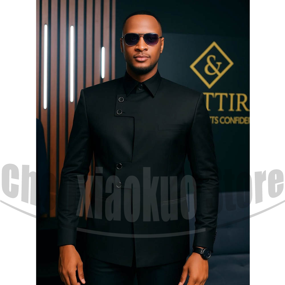 Men Formal Wear Modern - بدلة رجالية أنيقة بياقة ماندارين مكونة