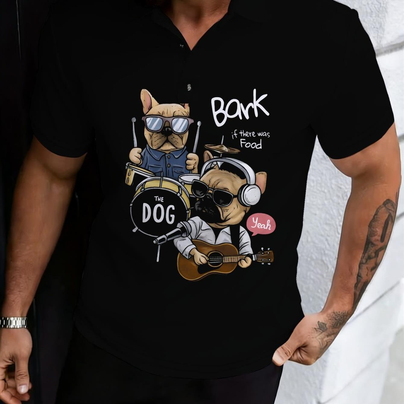 Men'S Formal Beach Wear - قميص بولو كاجوال للرجال باللون الأسود