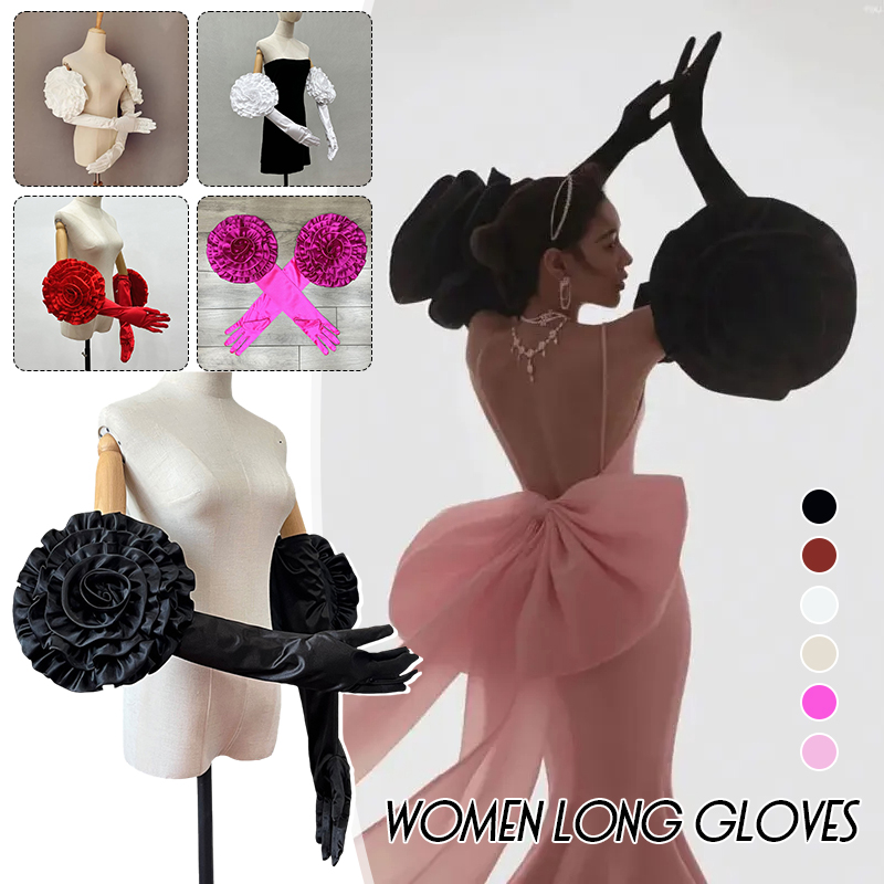 Formal Wear Gloves Men - ثلاثية الأبعاد زهرة كبيرة قفازات طويلة
