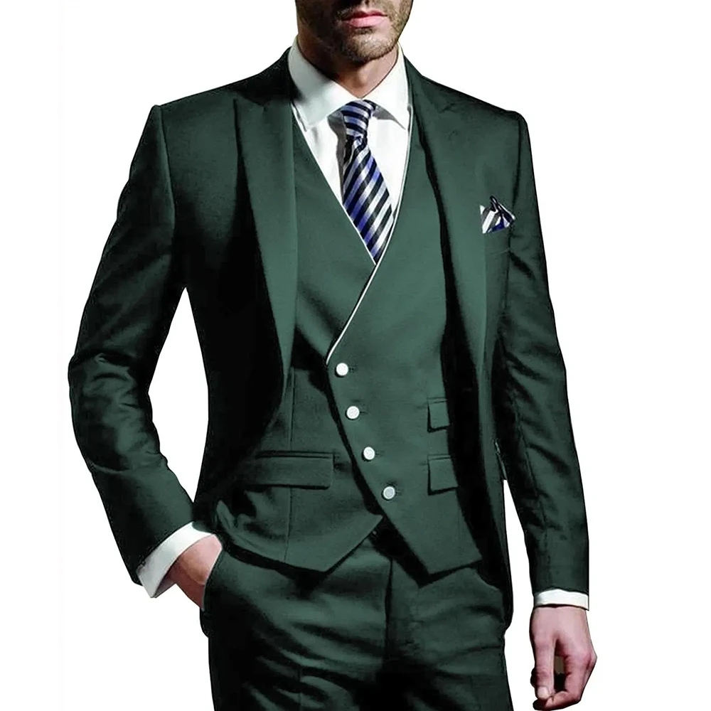 Men'S Formal Evening Wear - بدلة رجالية خضراء عسكرية من 3