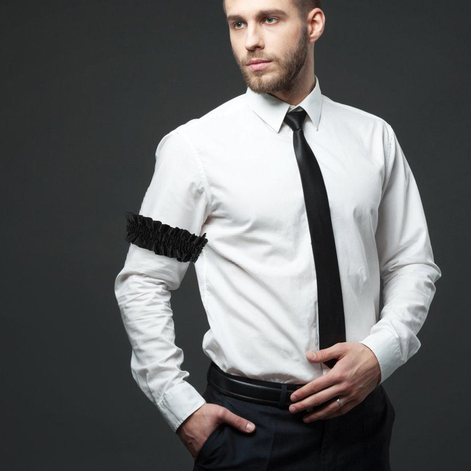 Formal Upper Wear Men - 3 أزواج من أربطة الذراع الساتانية