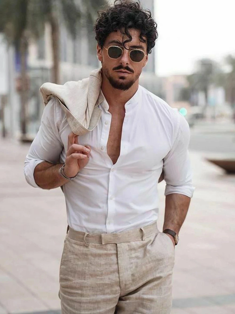 بدلة رجالية صيفية من الكتان لل - مراجعة Men'S Formal Beach Wear وسعره
