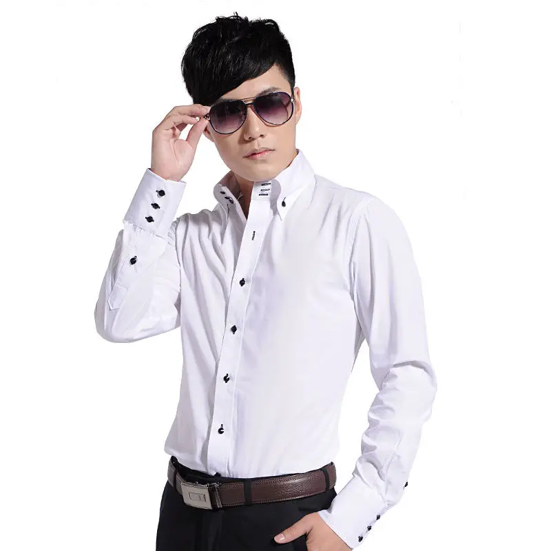 قميص فستان للرجال بياقة سفلية  - مراجعة Korean Men Formal Wear وسعره