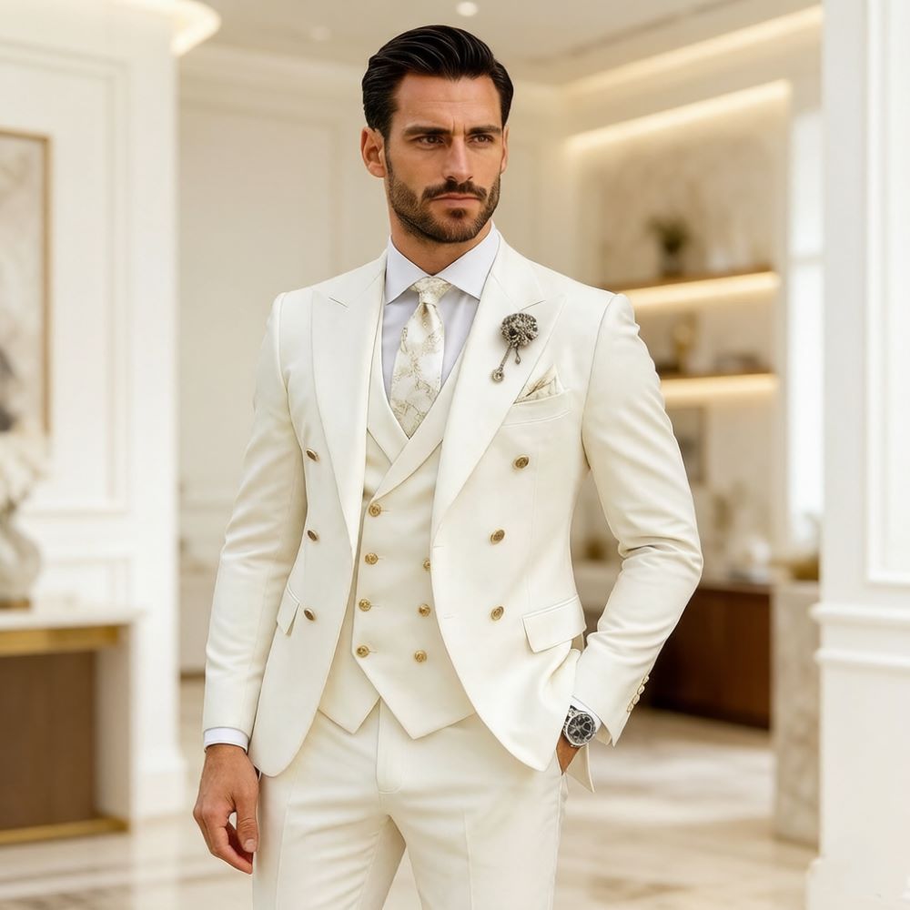 بدلة زفاف رجالية عصرية بلون عا - مراجعة Men Formal Wear Modern وسعره