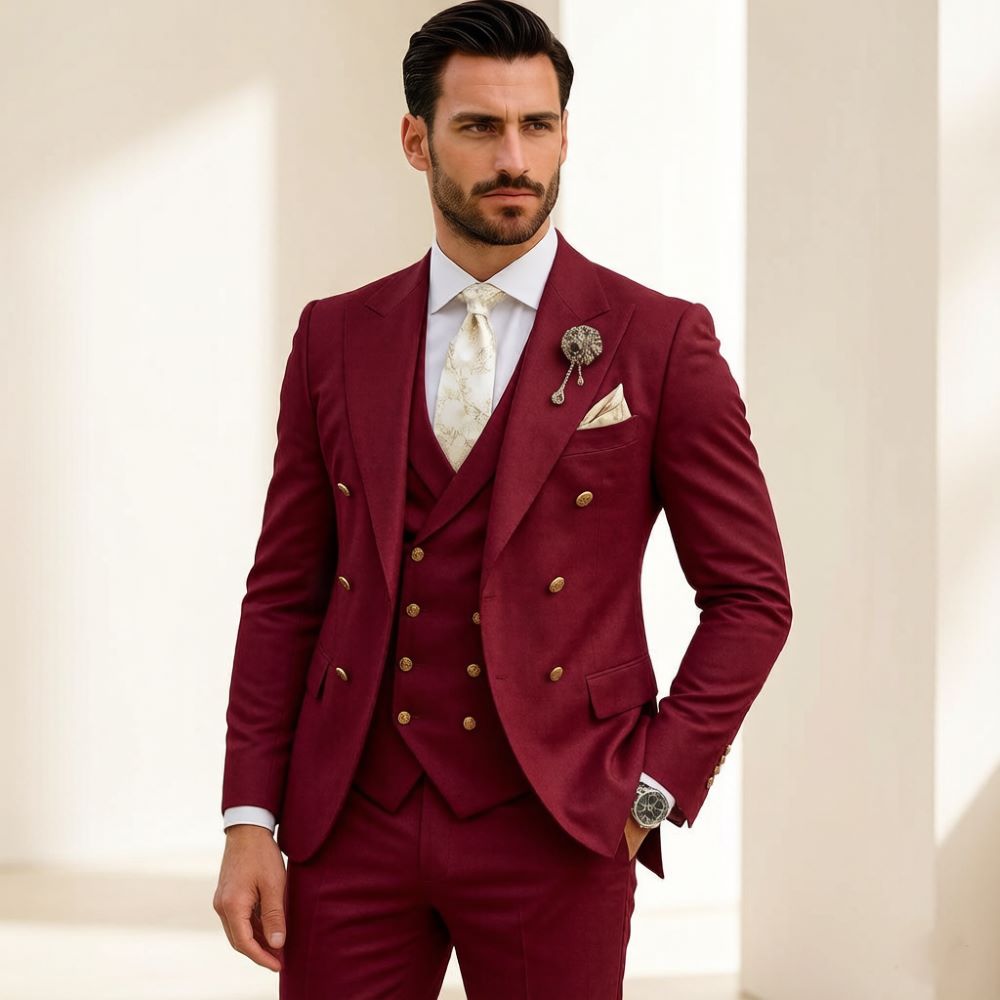 بدلة زفاف رجالية عصرية بلون عا - مراجعة Men Formal Wear Modern وسعره