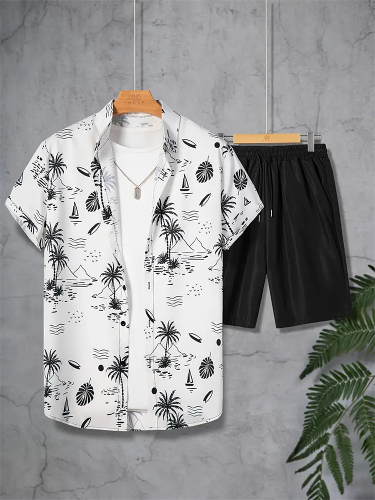 قميص وشورت رجالي مطبوع على الو - مراجعة Men'S Formal Beach Wear وسعره