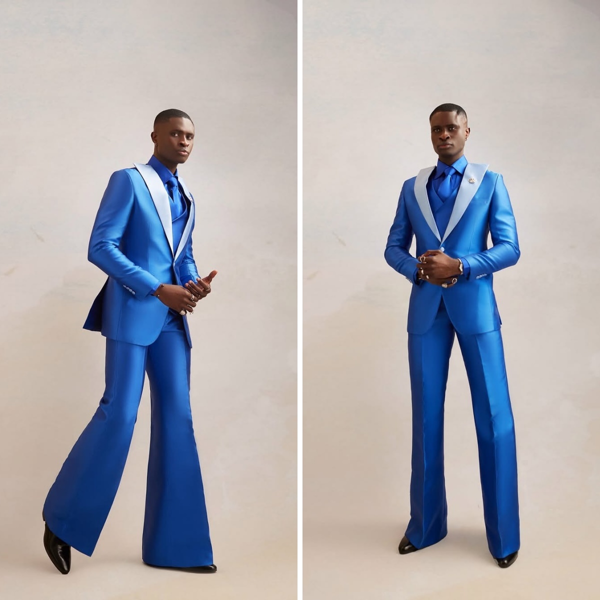 الساتان الرجال البدلة مجموعة 3 - مراجعة Men Formal Wear Modern وسعره