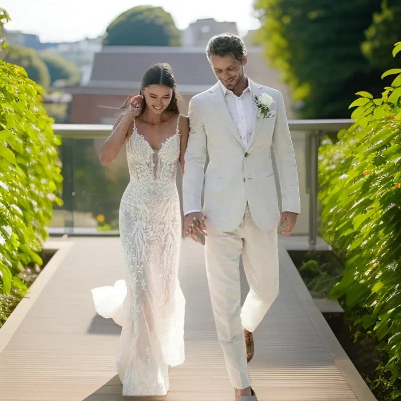 الكتان الزفاف سهرة للرجال الصي - مراجعة Men Formal Wear Modern وسعره