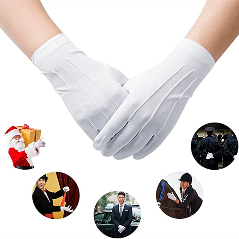 4 قطعة قفازات القطن الأبيض الر - مراجعة Formal Wear Gloves Men وسعره