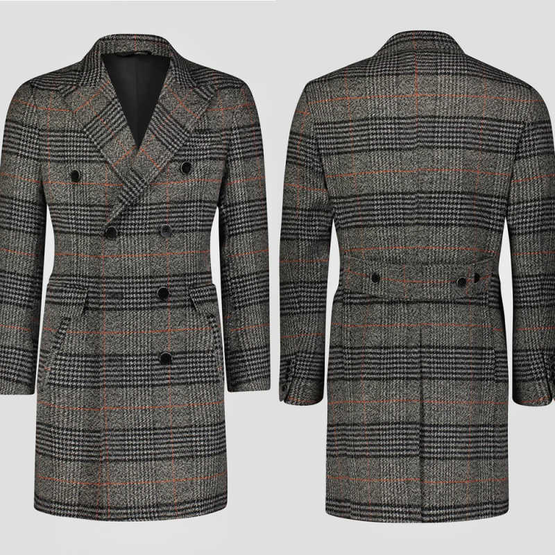 معطف رجالي من مزيج الصوف الشبك - مراجعة Men Formal Wear Modern وسعره
