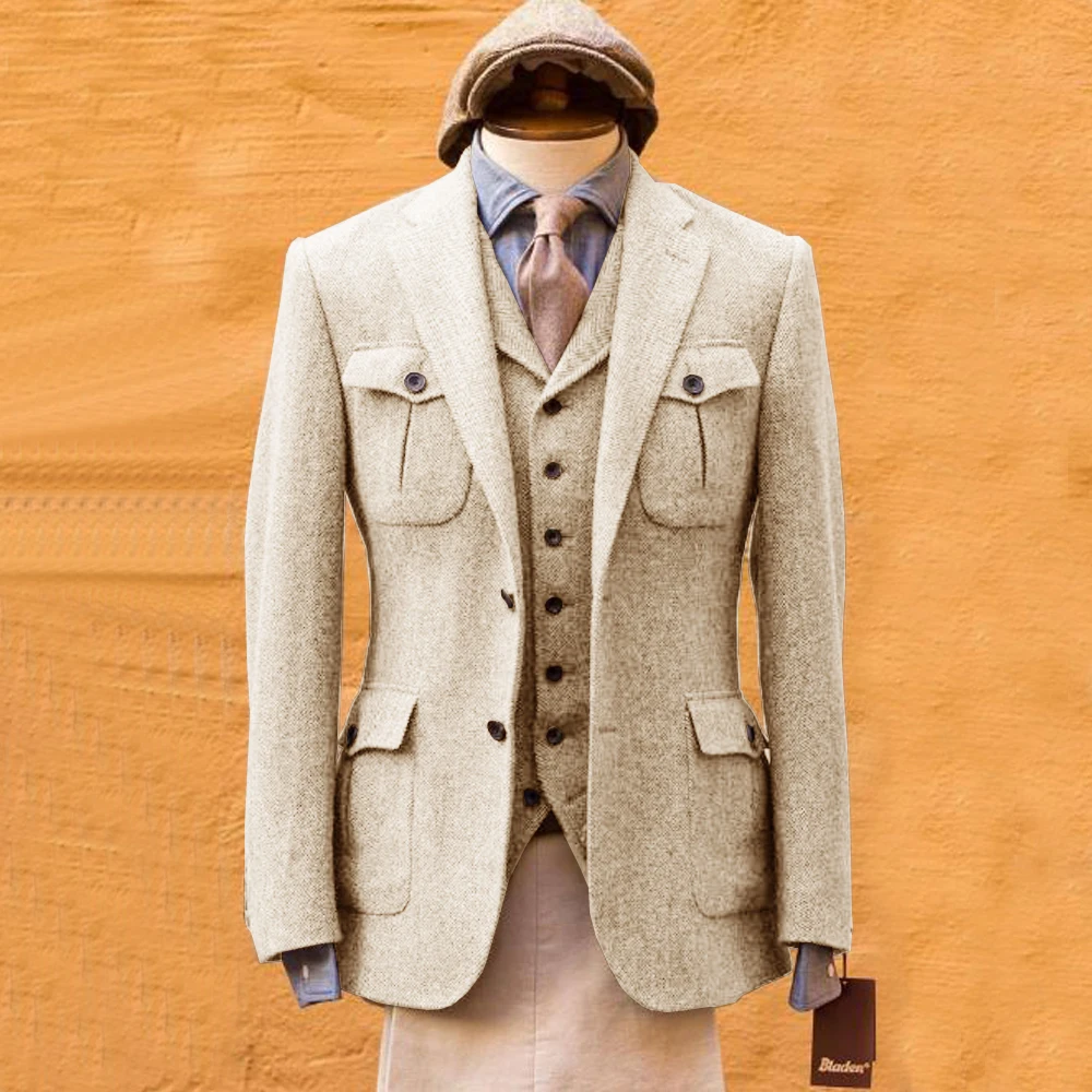 بدلة رجالية رسمية بنقشة هيرينغ - مراجعة Mens Formal Look وسعره